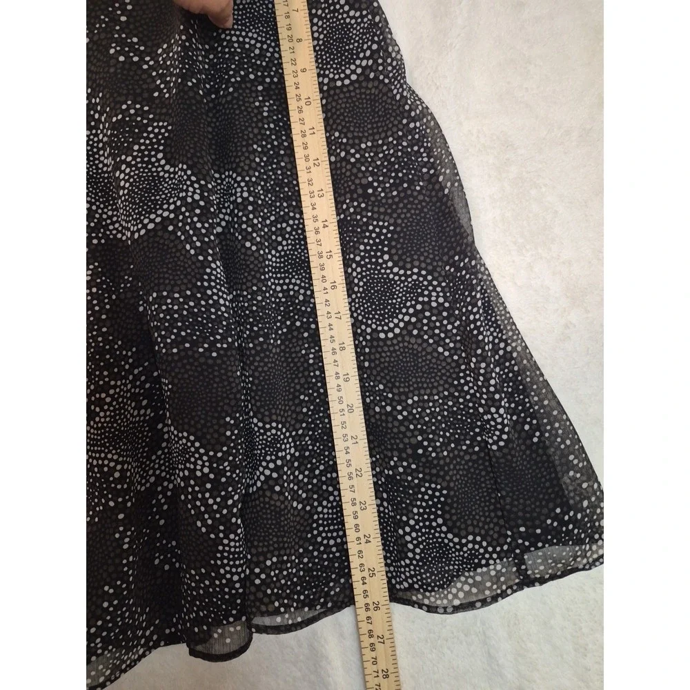 GEOFFREY BEENE‎ SPORT BLACK BROWN-CREAM DOTS LINED SKIRT SIZE 10